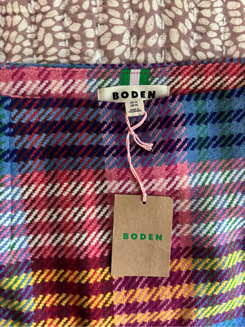 NWT Boden Multicolor Plaid A-line Skirt size 10 - Picture 4 of 5